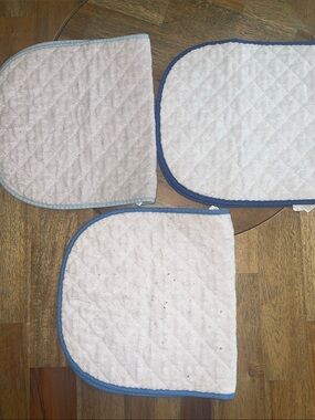 cloud island White Quilted Baby Changing Pads with Blue Trim